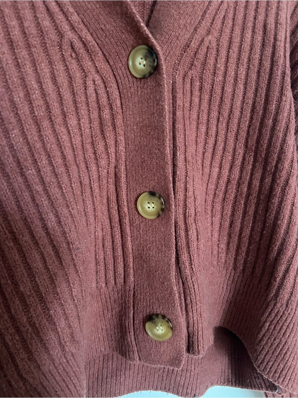 Dynamite Ribbed V-Neck Button Cardigan - Picture 3 of 4
